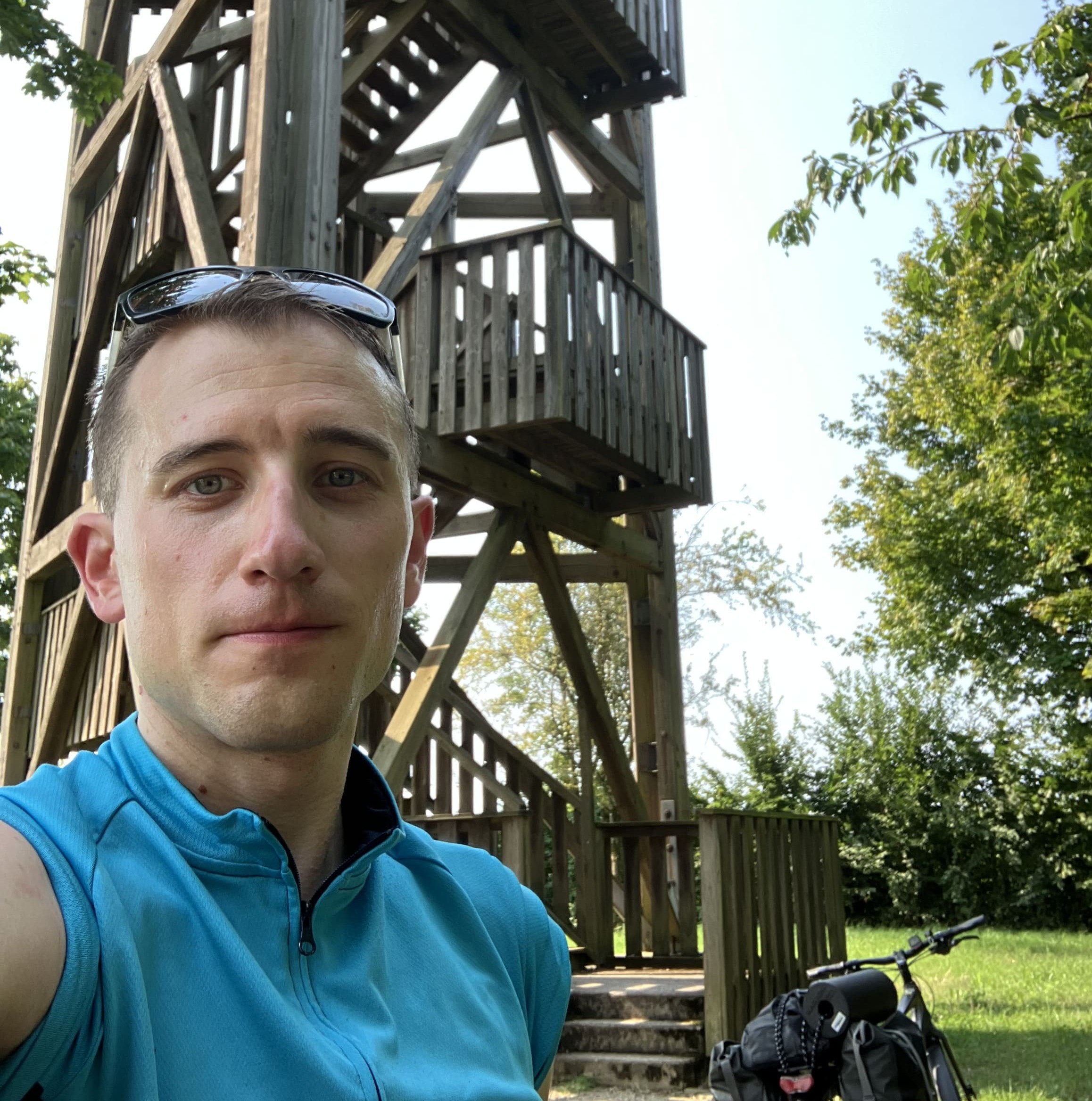 Wooden observation tower